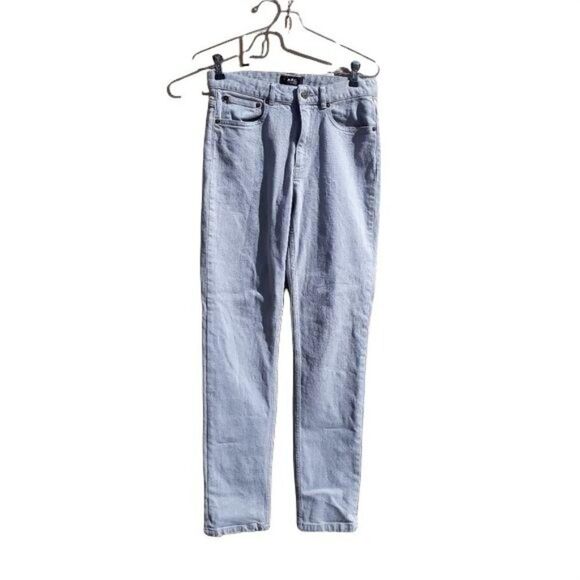 A.P.C. Jean Droit Mid Rise Straight Leg 5 Pocket Jeans Gray Sz 26 - Picture 10 of 10